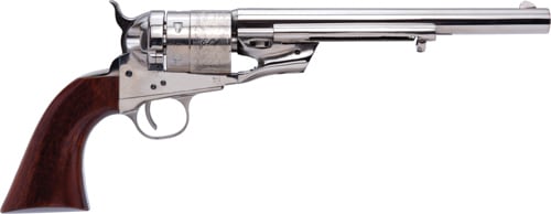 Cimarron 1860 Richards-Mason Type II CA9052N00 Revolver .45 Long Colt 8" 6rd Single Action Nickel/Walnut, Fixed Sights.