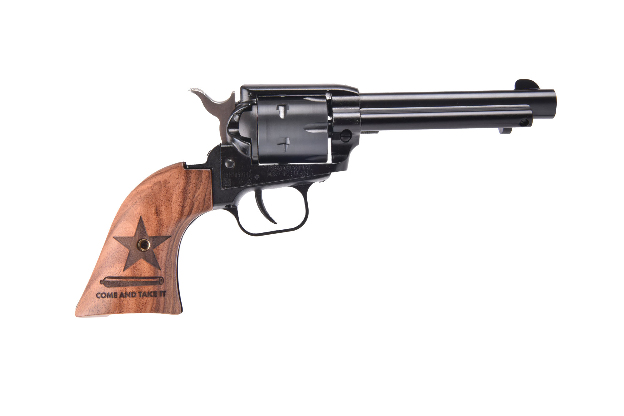 HERITAGE MANUFACTURING Rough Rider 22LR 4.75" 6rd Revolver - Blued / Come and Take it Engraving