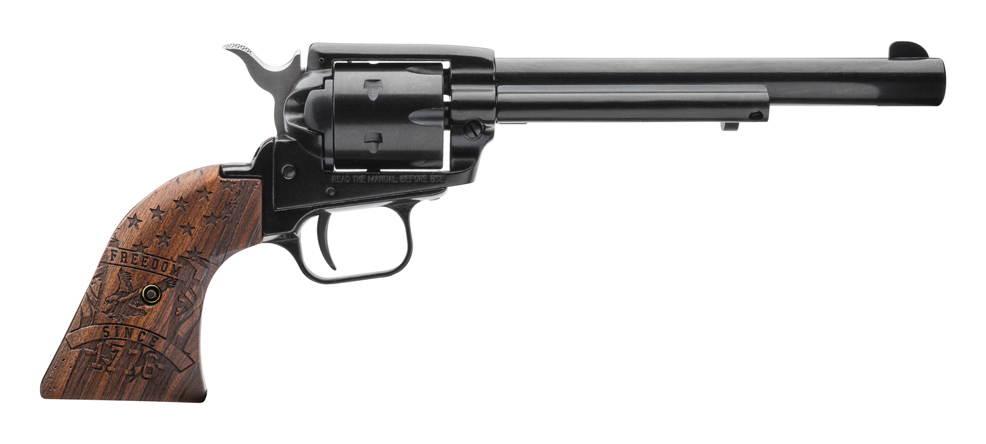 HERITAGE MANUFACTURING Rough Rider 22LR 6" 6rd Revolver - Blued / 1776 Freedom Grips