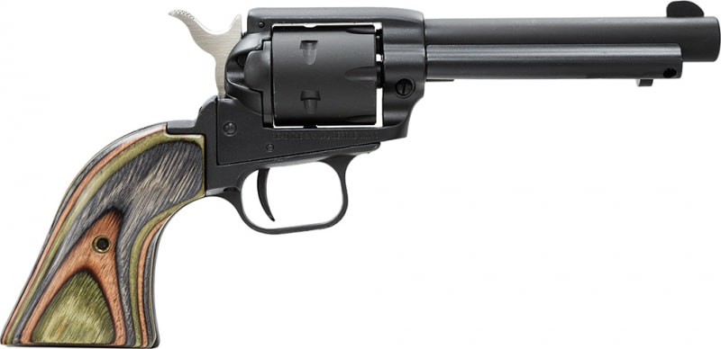 Heritage Mfg RR22MBS4 Rough Rider Small Bore Single 22 LR 4.75" 6 Camo Laminate Black Satin