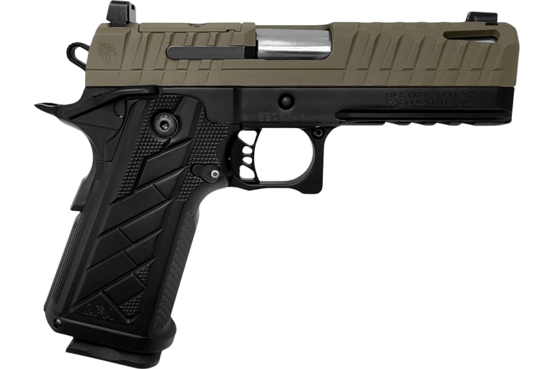 Live Free Armory Apollo 11 V2 Compact 9mm 4.15" 18+1 Single Action Pistol FDE Tritium Sights