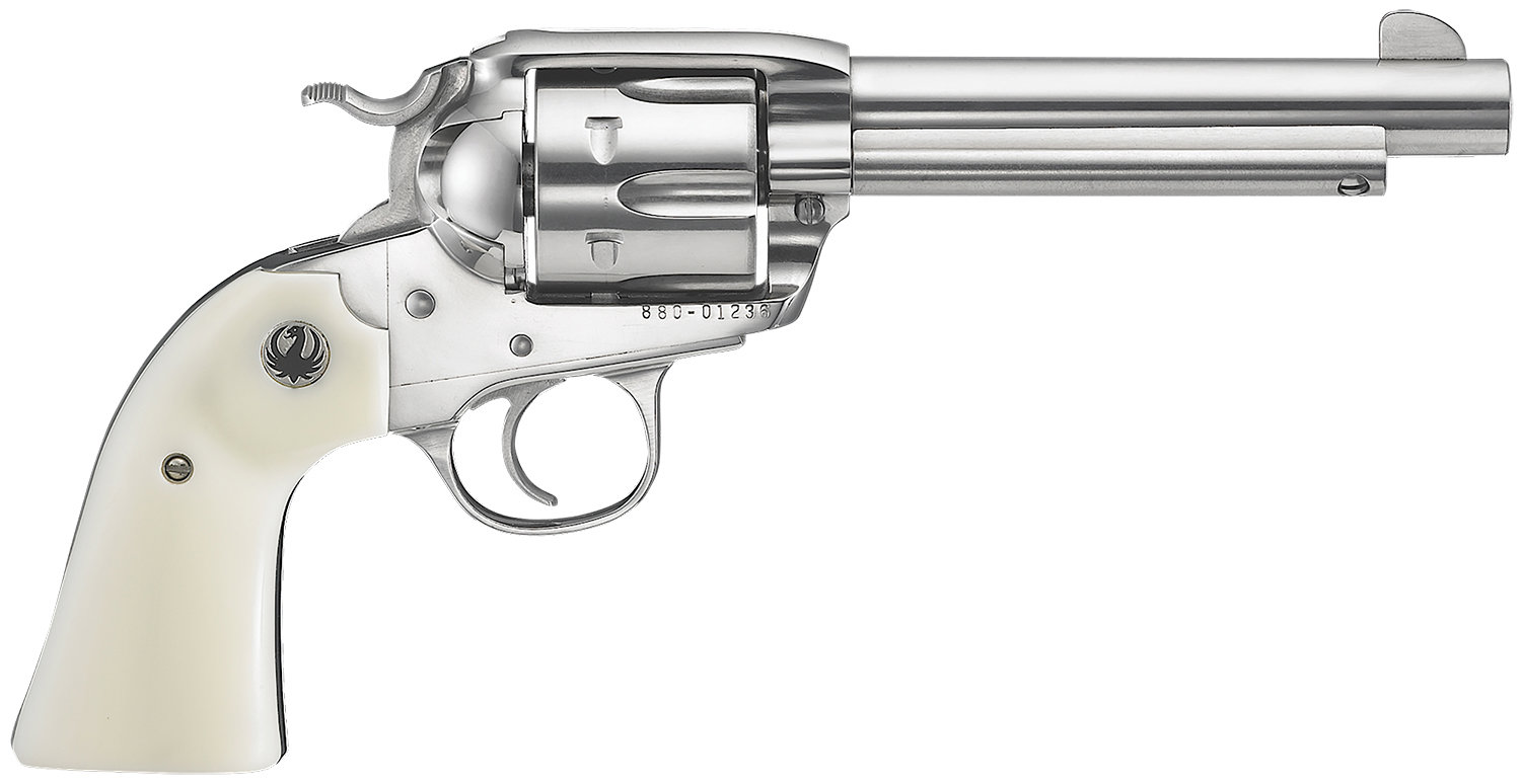 RUGER Vaquero Bisley 357 Mag / 38 Special 5.5" 6rd Revolver - Stainless | Synthetic Ivory Grip